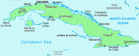 Scuba Diving map of Cuba