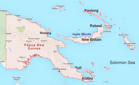 Dive site map of Papua New Guinea