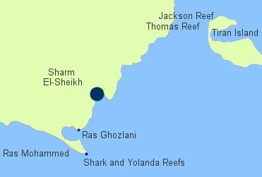 diving Sharm El-Sheikh, Red Sea, map