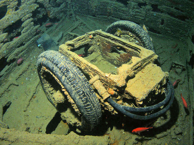 Trailer on the Thistlegorm. Tim Nicholson