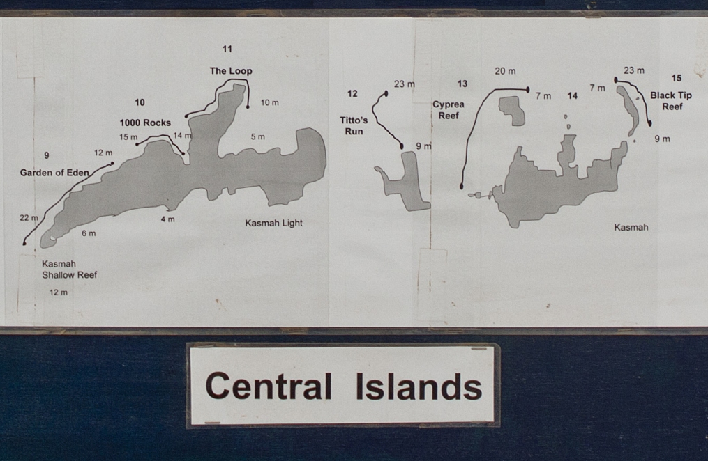 Dive Site Map of Central Daymaniyat Islands 