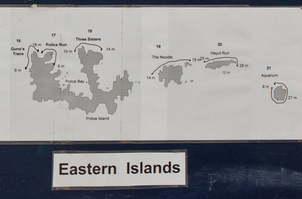 Dive Site Map of Eastern Daymaniyat Islands 